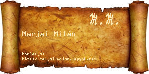 Marjai Milán névjegykártya