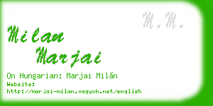 milan marjai business card